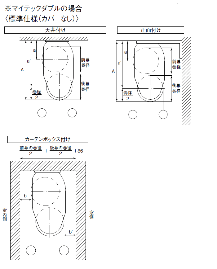 巻径の目安 寸法関係図 マイテックダブル 標準仕様