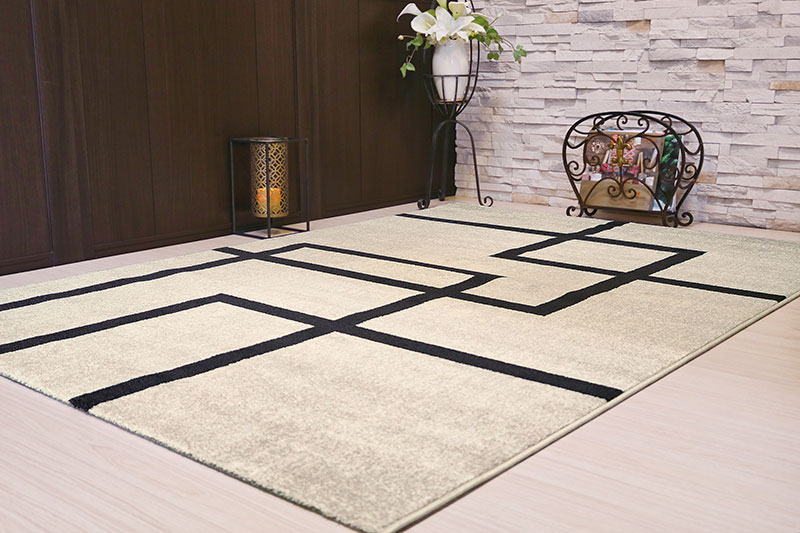 【送料無料】ラグ マット GLOBE IMPORT CARPET COLLECTION ルフト 32556/6238 アイボリー 約 240x340  - インテリアカタオカ